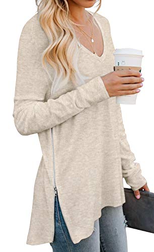 Womens V Neck Long Sleeve Top