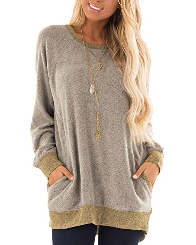 Casual Long Sleeve Tunic With Pockets