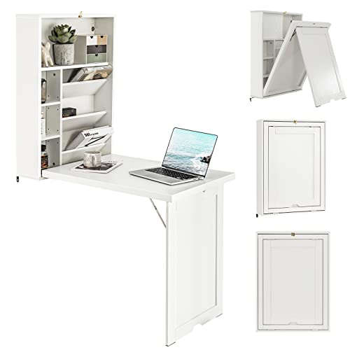Tangkula Wall Mounted Desk, Fold Out