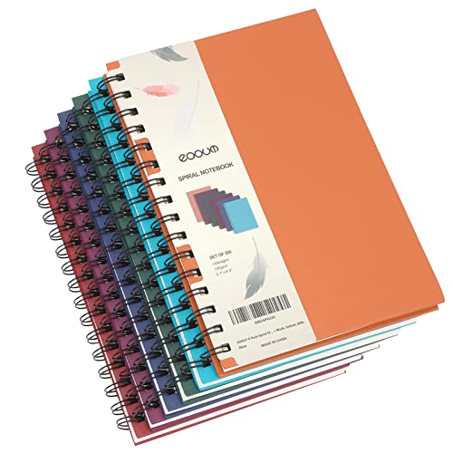 6pcs Hardcover Spiral Notebook, College Ruled