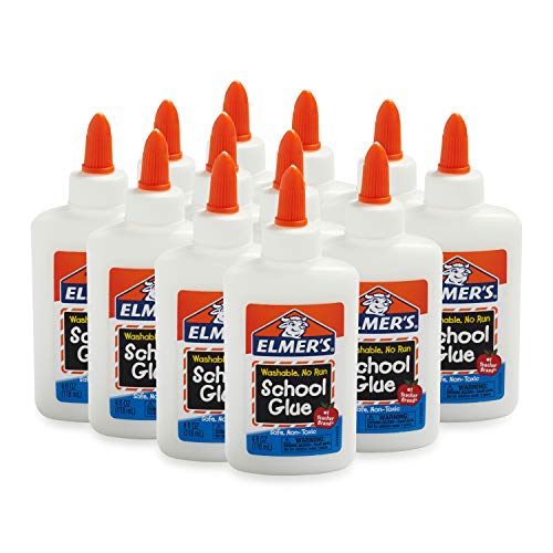 Elmer's Liquid School Glue, Washable, 4 Ounces Each, 12 Count - Great for Making Slime