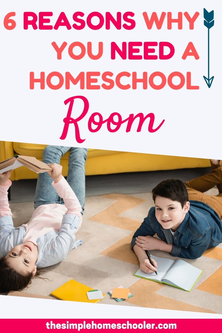 Trust me, you really do need a homeschool room! It will do wonders for your homeschool, even if you have a tiny space (like me!) to work with. I have 6 reasons that will absolutely convince you that a homeschool spaceit is crucial for organization, efficiency, and to keep your year on track!