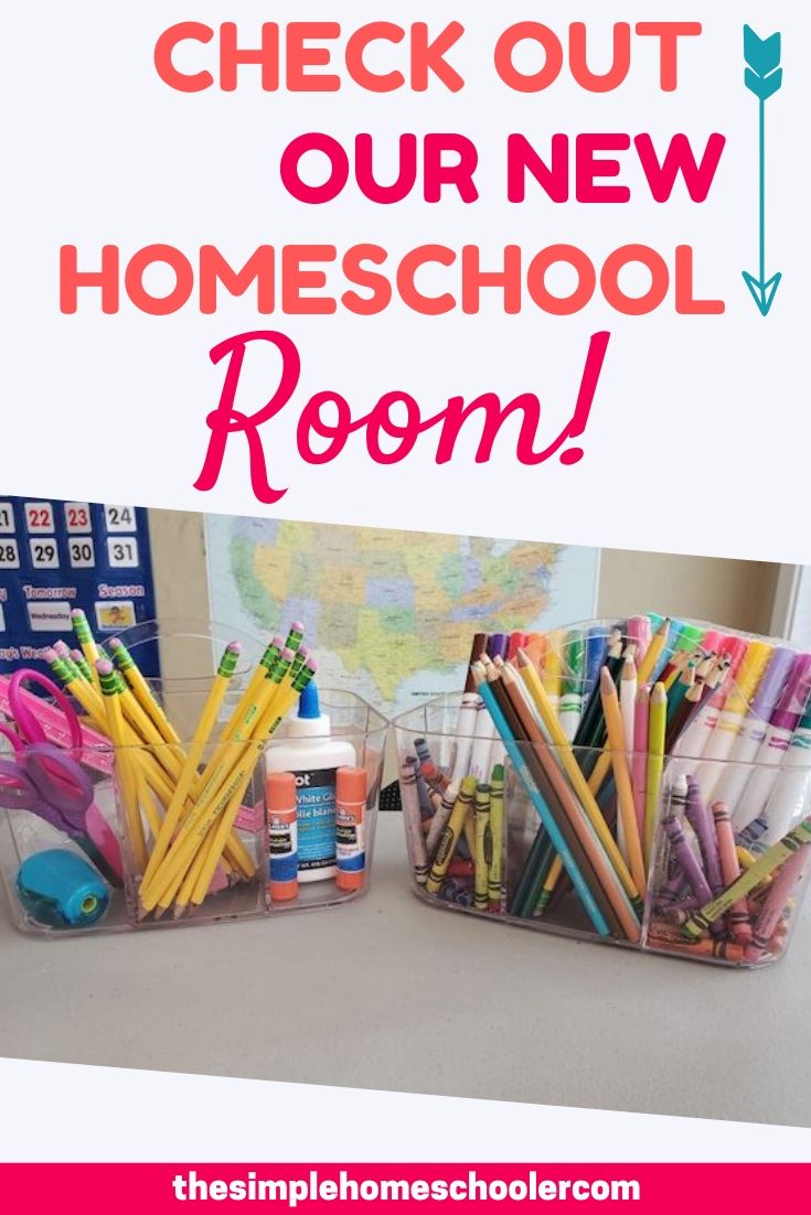 We are loving our new homeschool room and I am excited to share how we set it up after our recent move. We went from a small space to something a little bigger, but we still kept it simple and functional. Enjoy the tour!