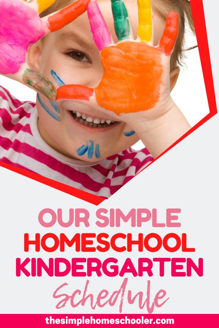 Looking for ideas for a super easy daily homeschool kindergarten schedule? Check out a sample of our flexible, simple schedule! A free printable is included that will keep you and your kids on task, productive, and learning!
